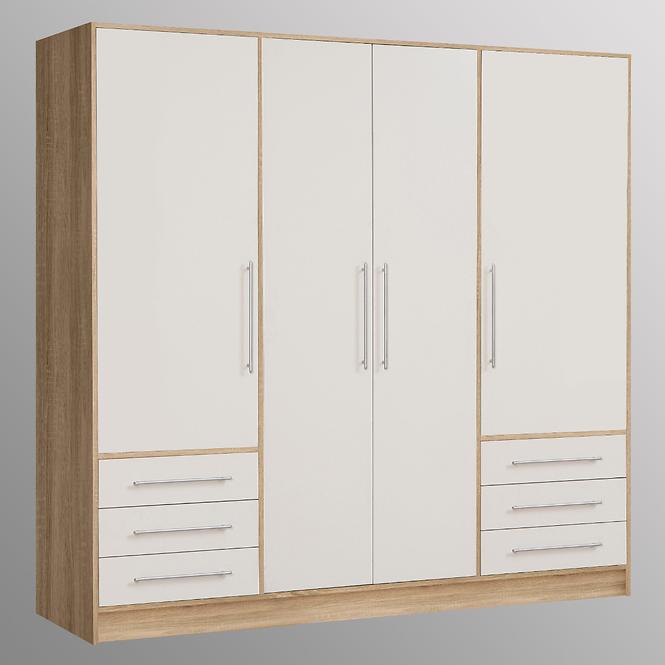 Schrank Jupiter 207cm Eiche Sonoma/Weiß