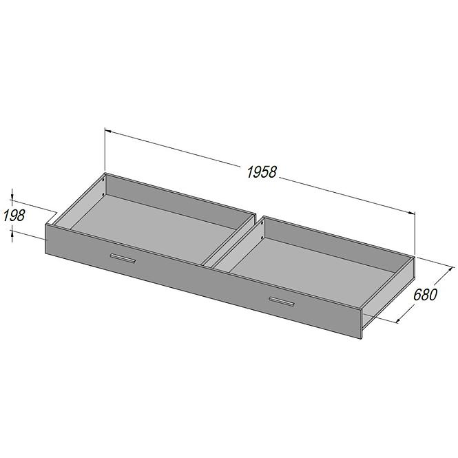 Schublade Unter Dem Bett Snow Snwl01 200cm Weiße Matte