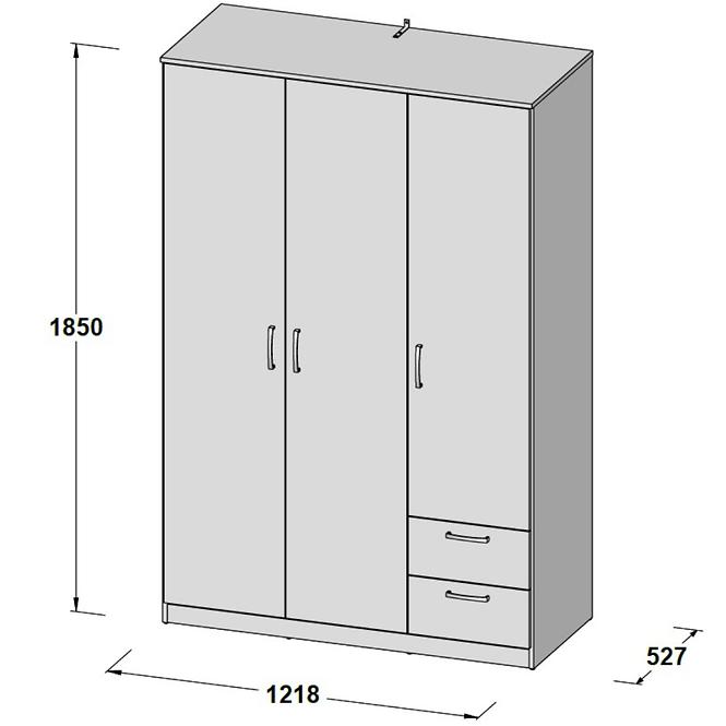 Schrank Niko 123cm Eiche Sonoma