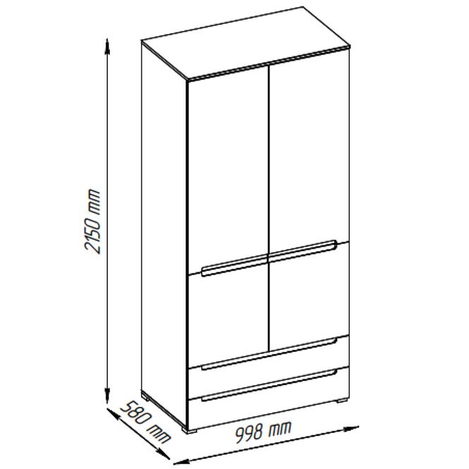 Schrank Hill 100cm Weiß