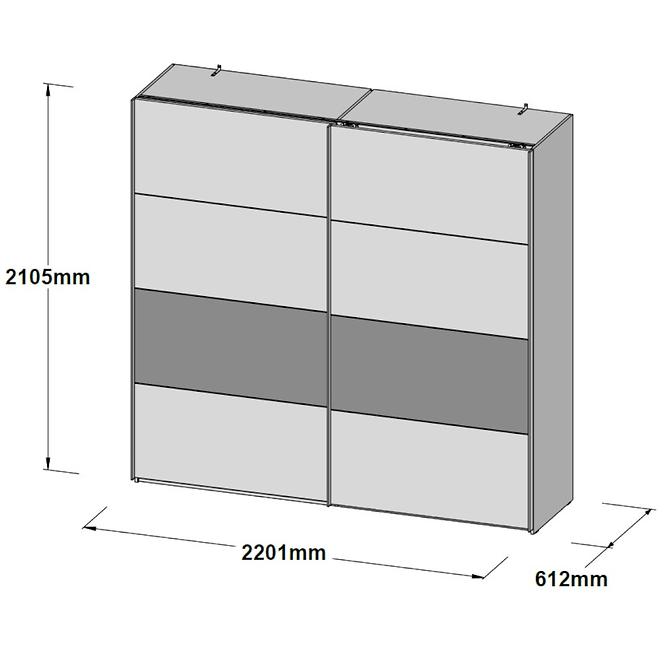 Schrank Jakobina 220cm Dub/Černá