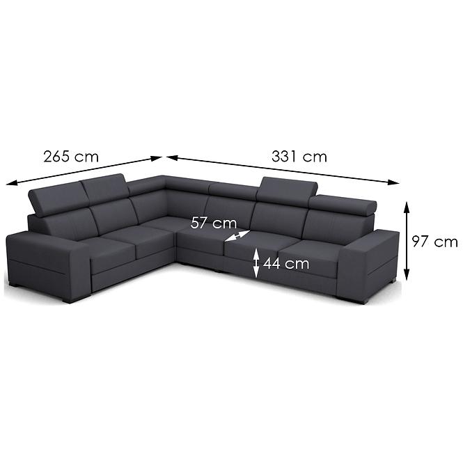 Ecksofa Apollo 2R-OT Soro 97, Wenge Holz