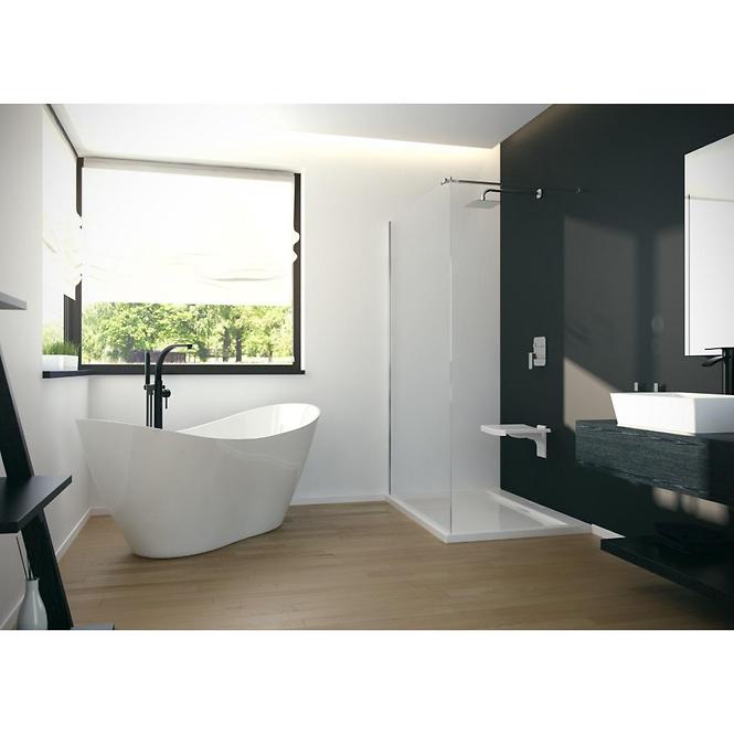 Freistehende Badewanne Viya 160x70 weiß + klik-klak