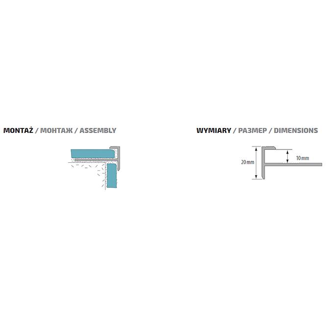 Treppenstufenprofil aluminium CL 10/250