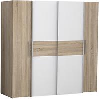 Schrank Kalixtus 200cm 4D Eiche Sonoma/ Weiß