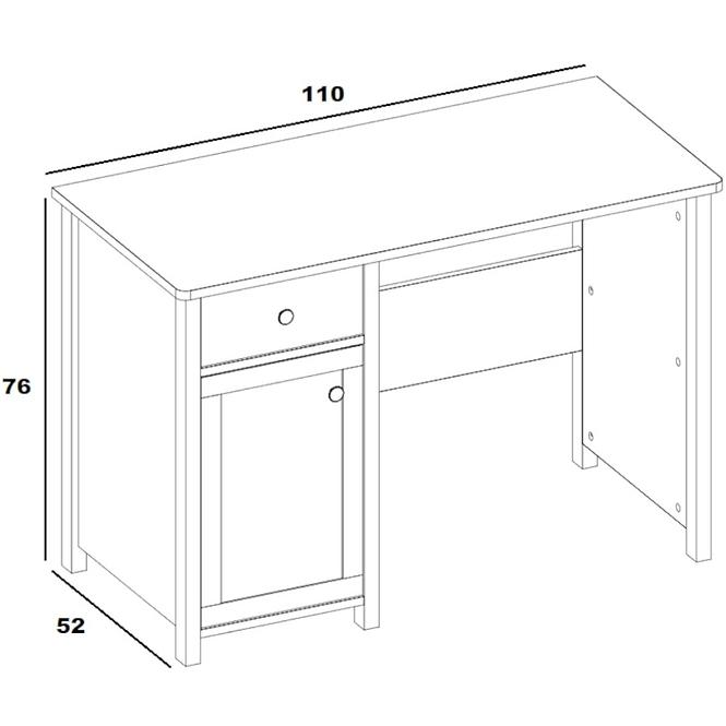 Schreibtisch Luna 110cm Weiß / Pink