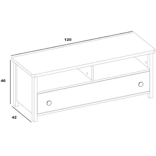 Tv Tisch Luna 120cm Weiß / Pink