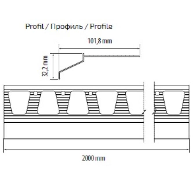 05CZ*PROFIL OKAPOWY 100/2000 BRĄZ