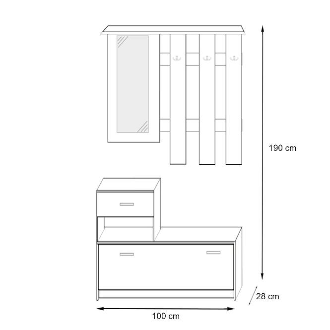 Kleiderschrank Vegas Weiß/Beton