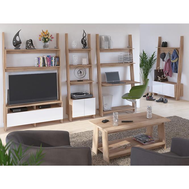 Regal Rack 80cm 2D Eiche Sonoma/Weiß