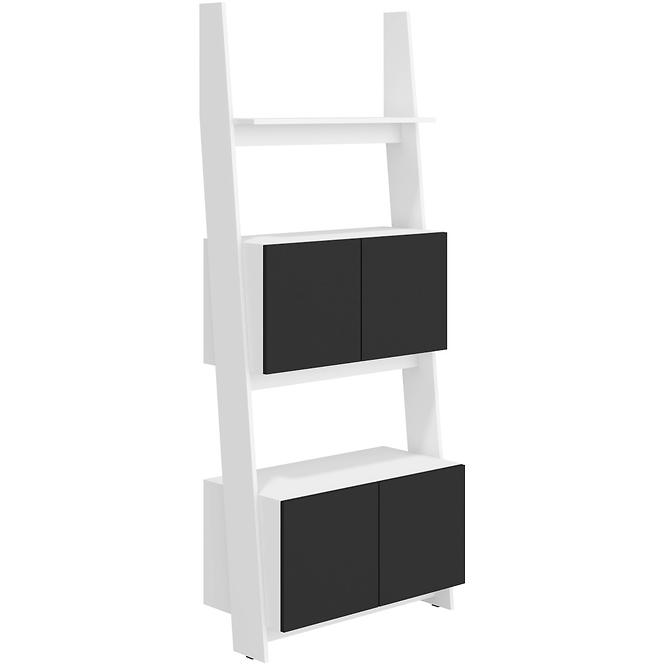 Regal Rack 80cm 2D Weiß/Schwarz