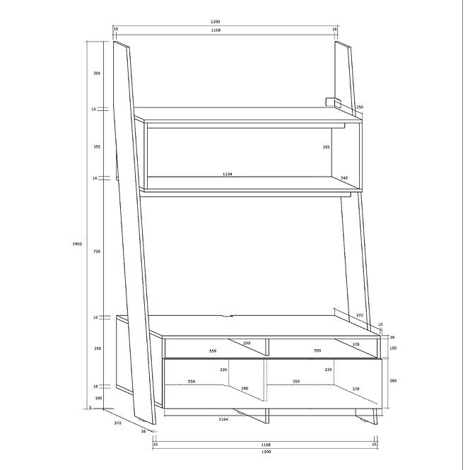 Tv Tisch Rack Weiß/Schwarz