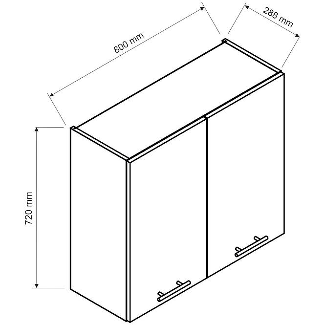 Küchenzeile Vita W80 Weiß/Glanz