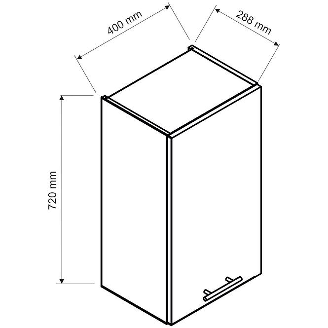 Küchenzeile Vita W40 Pl Weiß/Glanz