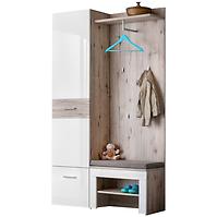 Garderobe Gustavo V + Kissen Eiche Wellington/Weiß