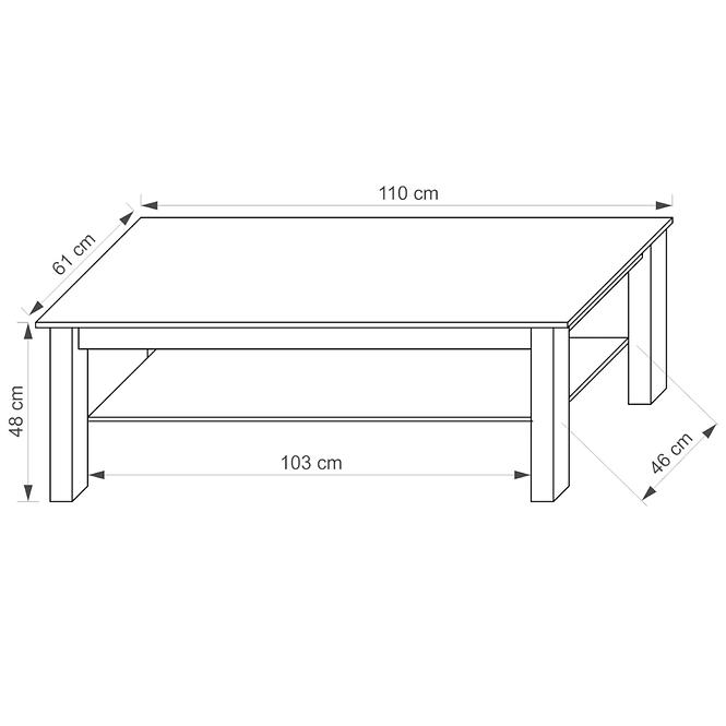 Couchtisch Samba 110cm San Marino/Crem