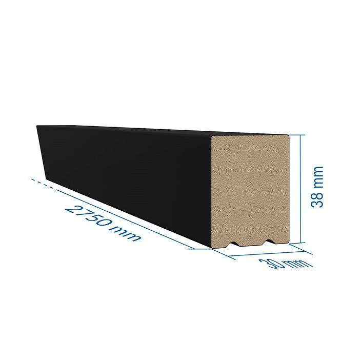 Dekorative Lamellen schwarz Matt 30x38x2750mm