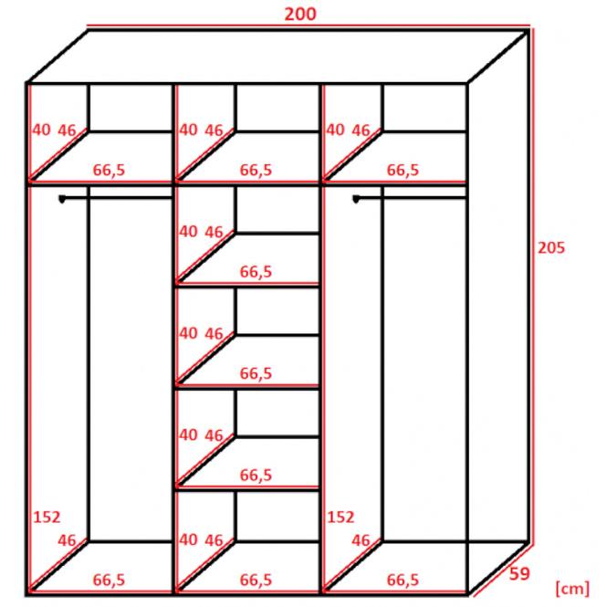 Schrank Bill 2 200 Weiß