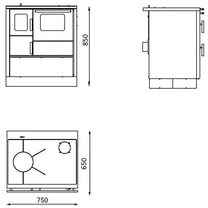 Herd INOX 75 6kW rechts