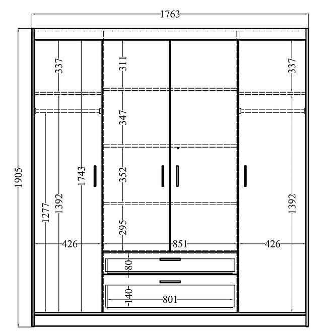 Schrank Elena 4d Eiche Sonoma