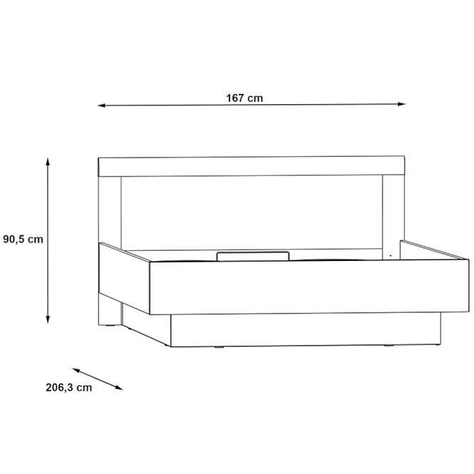 Bett Julietta 160cm Beton/Weiß Glanz