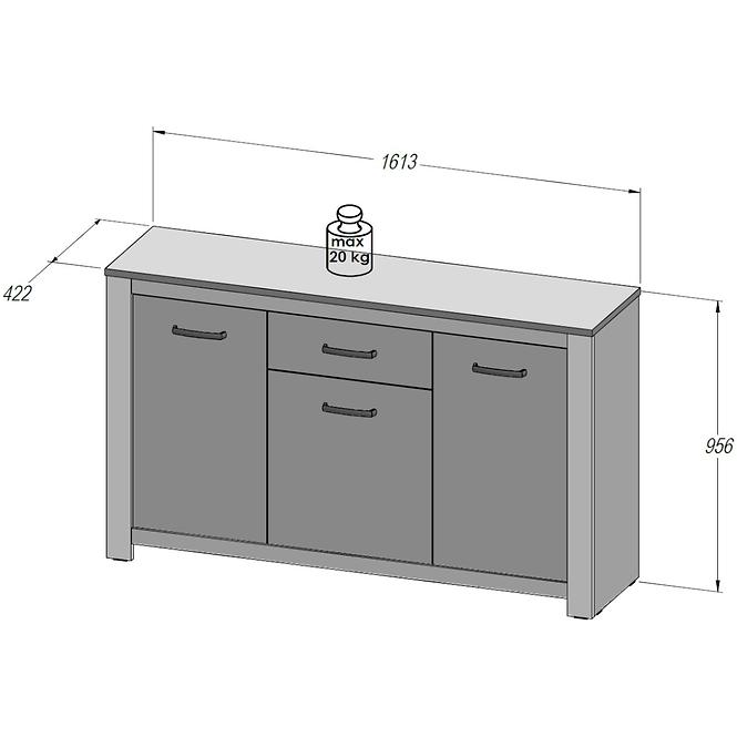 Kommode Havanna 3D1S Antiqued Eiche