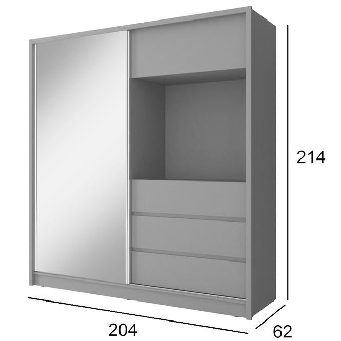 Schrank Tv 200cm Graphit/Spiegel