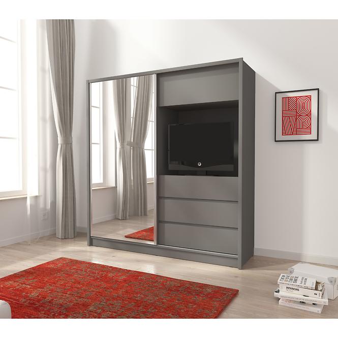 Schrank Tv 200cm Graphit/Spiegel