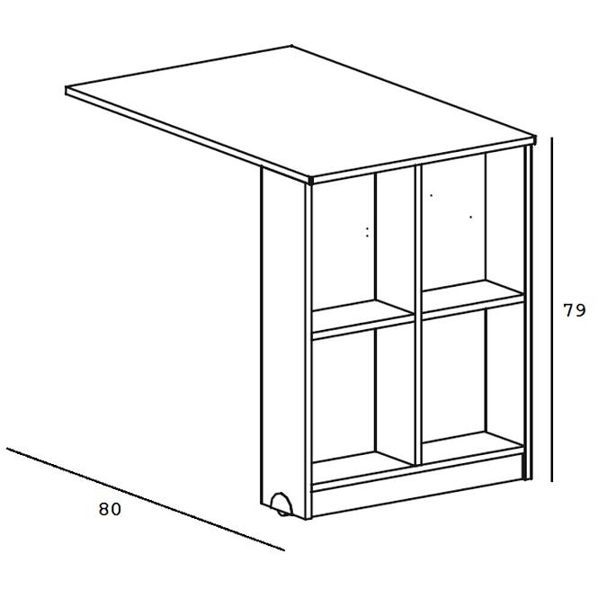 Bett + Schreibtisch Gumi G15 Weiß/Anthrazit