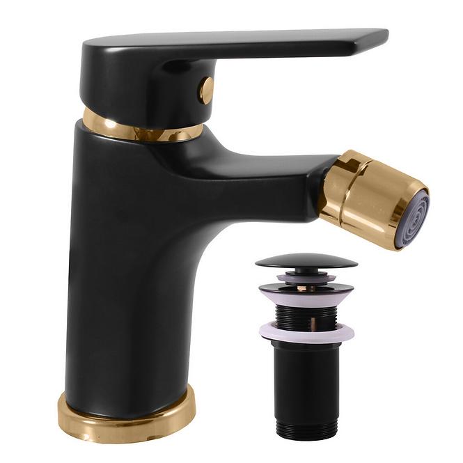 RAV-SLEZAK COLORADO Bidet Wasserhahn mit Ablauf schwarz/gold CO145.0KCMATZ