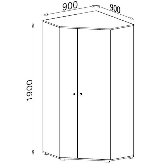 Schrank Delta 90cm Eiche/Antacit