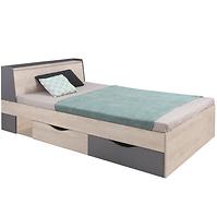 Bett Delta 124cm Eiche/Antacit