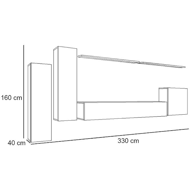 Wohnwand Switch I Weiß/Graphit