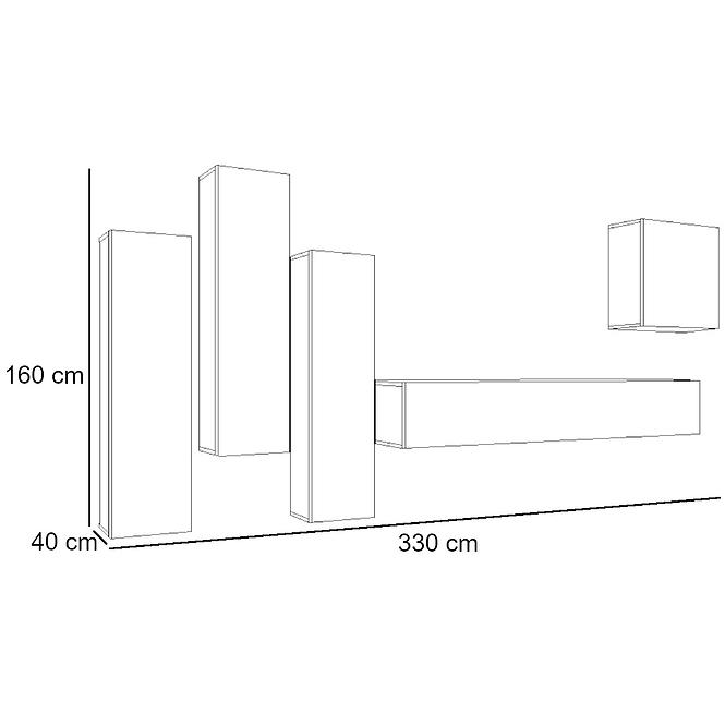 Wohnwand Switch III Graphit/Schwarz