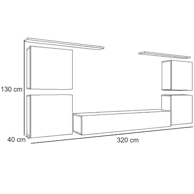 Wohnwand Switch IV Graphit/Weiß