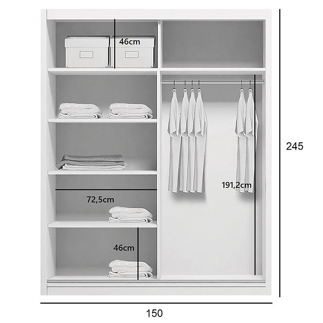 Schrank Pola A12 150 Weiß