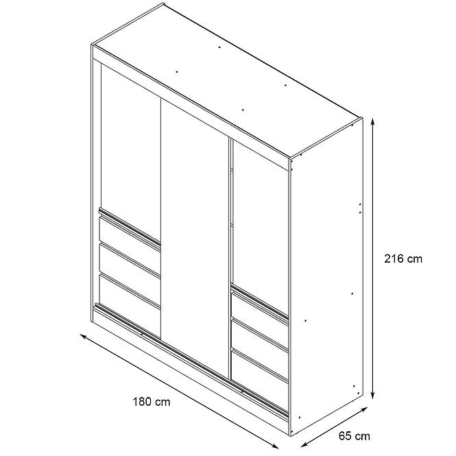 Schrank Haiti 180 Weiß/Weiß