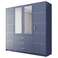 Schrank Bali D4 Blau/Spiegel