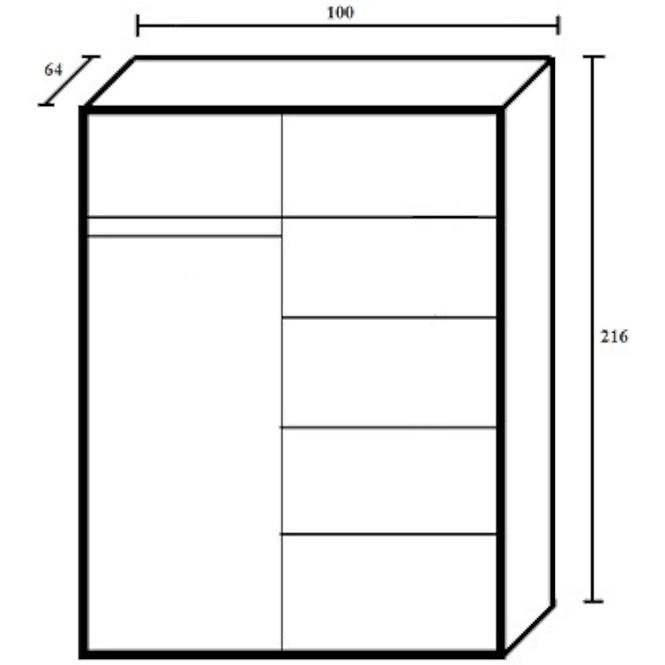 Schrank Rick 100  Schwarz