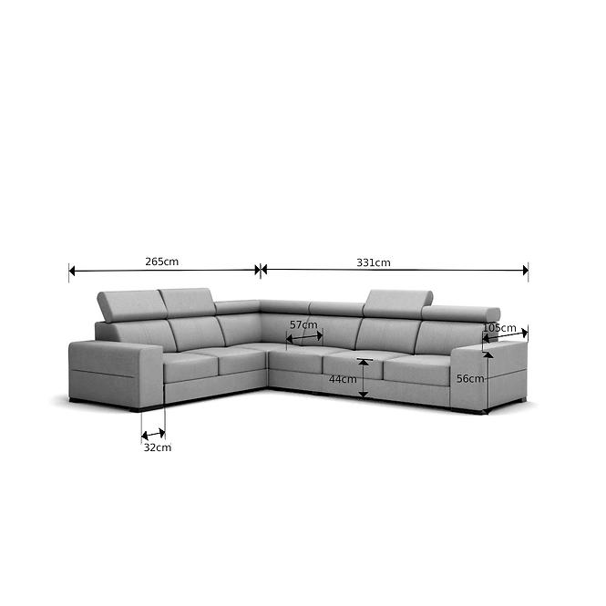 Ecksofa Apollo 2R-OT Soro 90, Wenge Holz