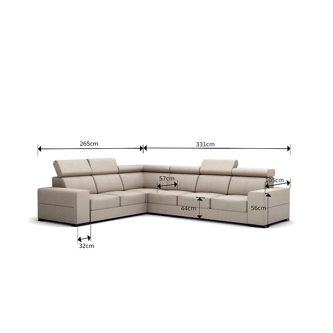 Ecksofa Apollo 2R-OT Soro 23, Wenge Holz