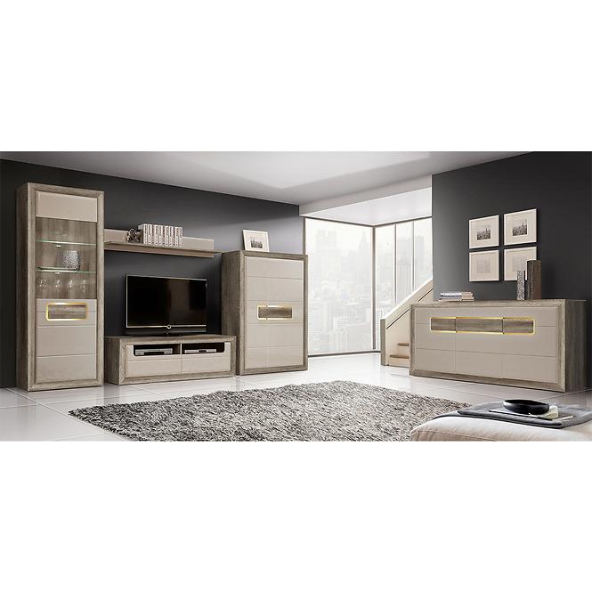 Kommode 2d Tiziano Tzk22b Eiche Antik / Beige Glanz