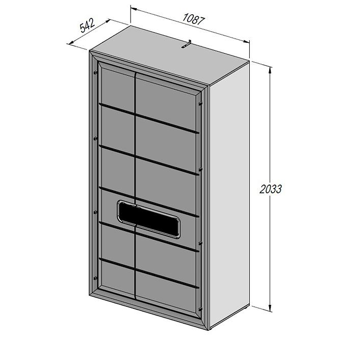 Schrank Tiziano Tzs721r Eiche Antik / Beige Glanz