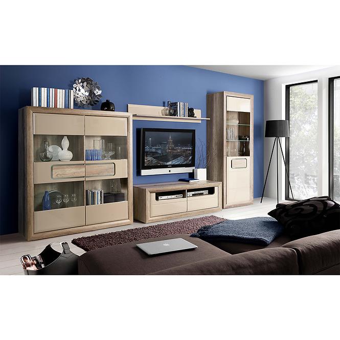 Schrank Tiziano Tzs721r Eiche Antik / Beige Glanz