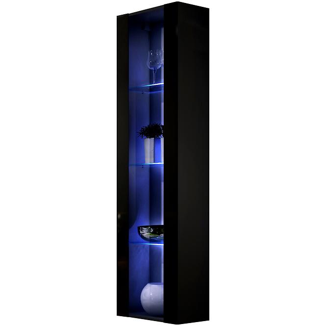 Vitrine Fly 41+Glas schwarz+LED