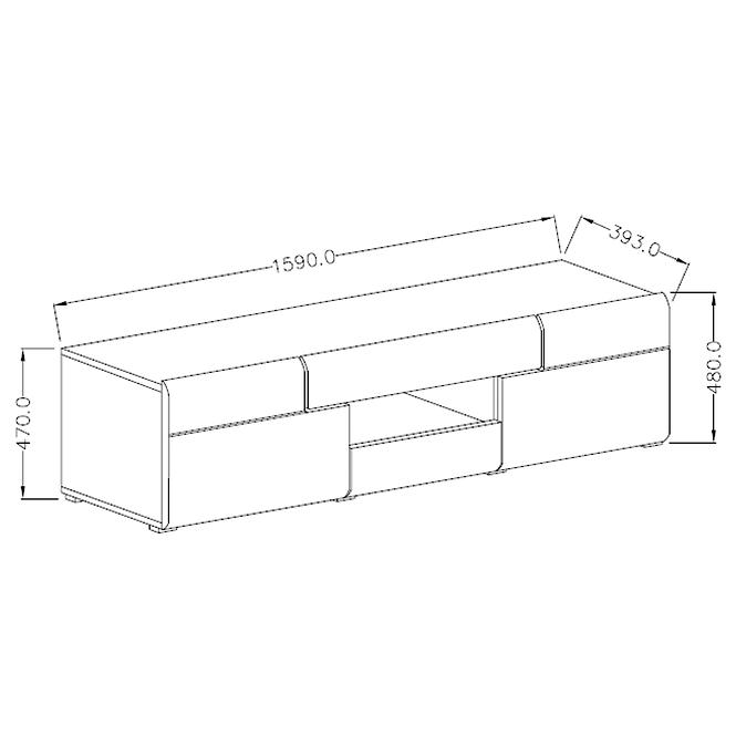 TV tisch Toledo 41 2D 2S Antracyt