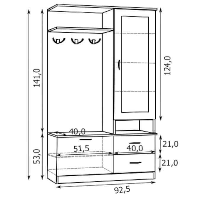 Garderobe Martyna Eiche Sonoma