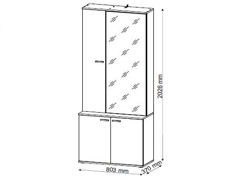 Schrank Barcekona Weiß/Oak Wellington