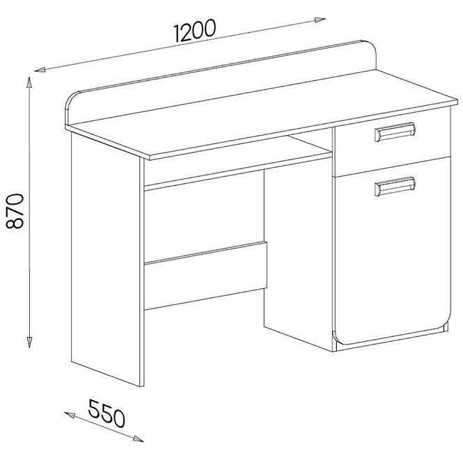 Schreibtisch Lorento 120cm Asche Coimbra/Grun