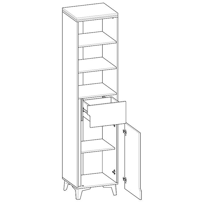 Regal Gappa 1D2P Esche/Weiß